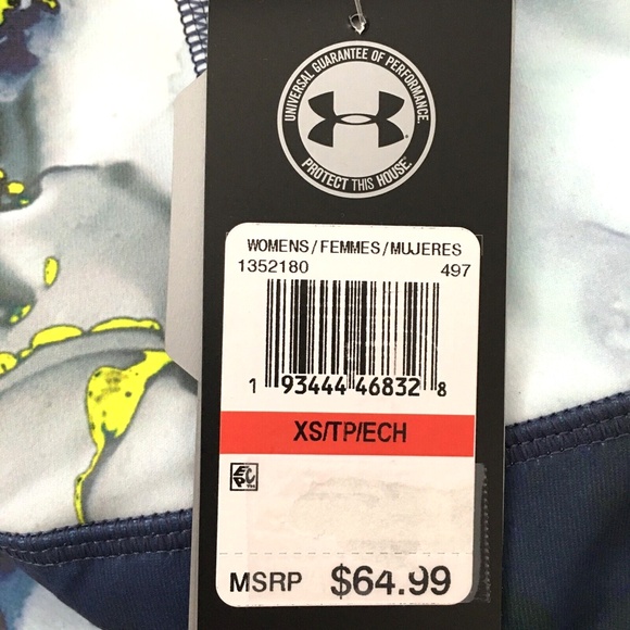Under Armour Women's HeatGear Training Legging 1352180-497 Blue Ink NWT Size XS - Picture 11 of 14